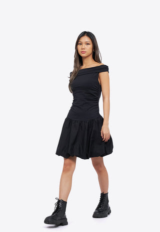 Off Shoulder Mini Balloon Dress