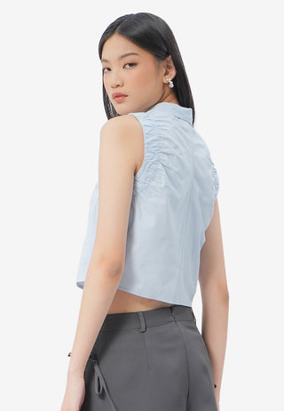 Ruched Sleeveless Blouse