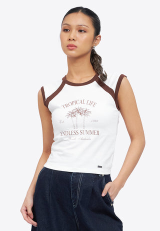 Two Tone Fitted Sleeveless Top