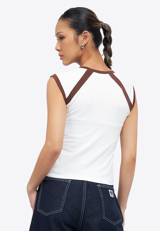 Two Tone Fitted Sleeveless Top