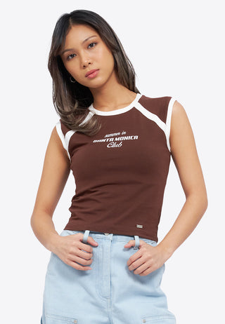 Two Tone Fitted Sleeveless Top