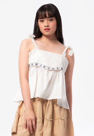 Embroidered Sleeveless Top