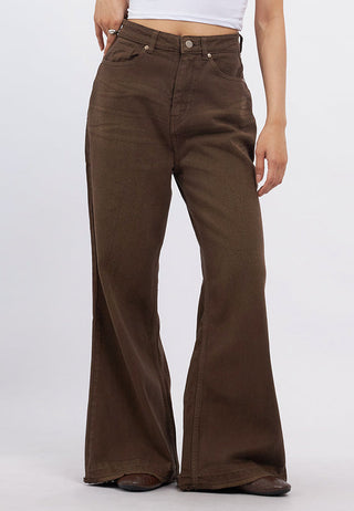 Unfinished Hem Flare Jeans