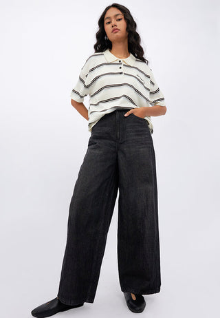 Wide Leg Denim Pants