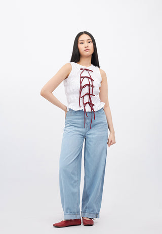 Roll Up Tapered Denim Pants