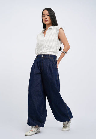 Mid Rise Balloon Denim Pants
