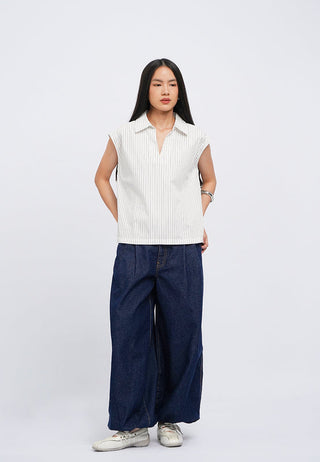 Mid Rise Balloon Denim Pants