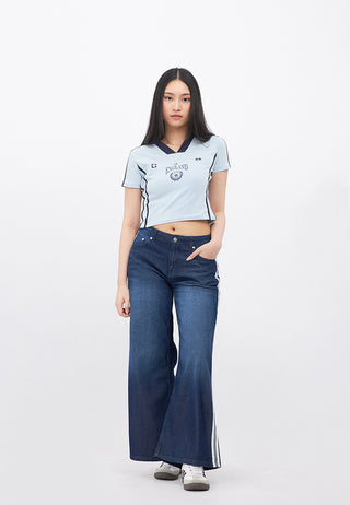 Side Strap Low Waist Denim Pants