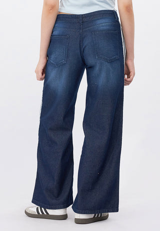 Side Strap Low Waist Denim Pants