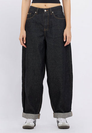 Cropped Barrel Denim Pants