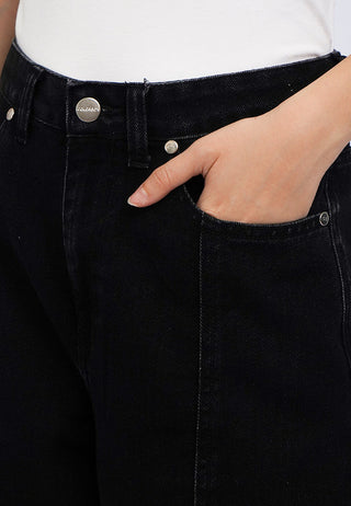 Seam Cut Barrel Denim Pants