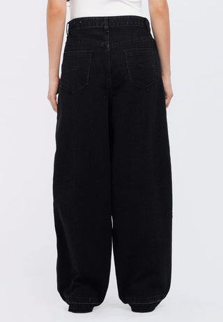 Seam Cut Barrel Denim Pants