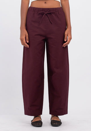 Linen Blend Crop Barrel Trousers