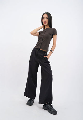 Long Pants with Side Buckle Details