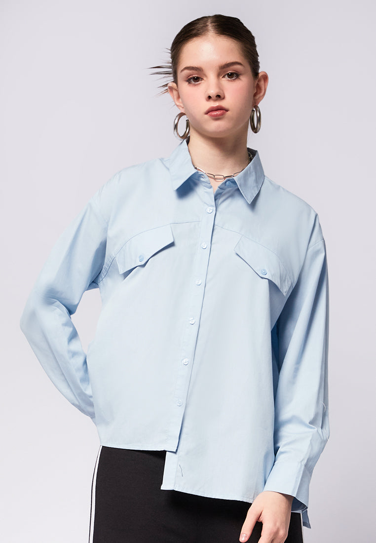 Asymmetrical Oversized Shirt – COLORBOX - Indonesia