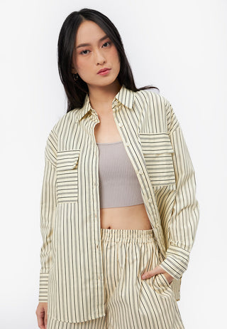 Oversized Long Sleeve Striped Shirt