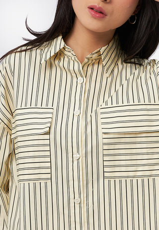 Oversized Long Sleeve Striped Shirt