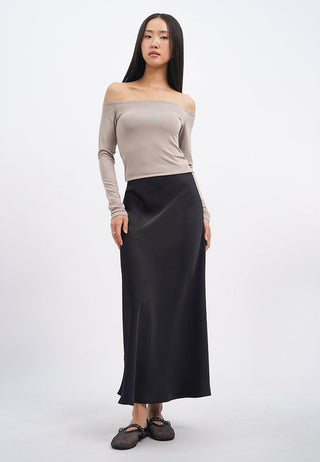 Ankle Length Satin Skirt