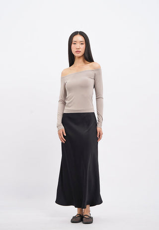 Ankle Length Satin Skirt
