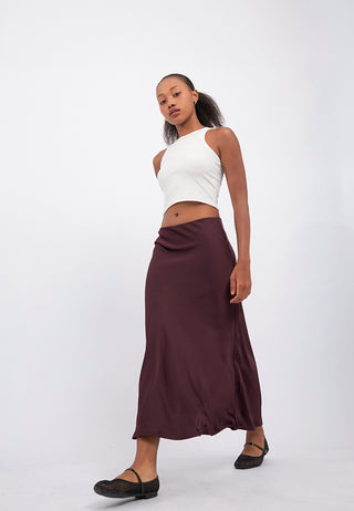 Satin Midi Skirt