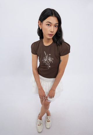 Stud Details Tiered Mini Skirt