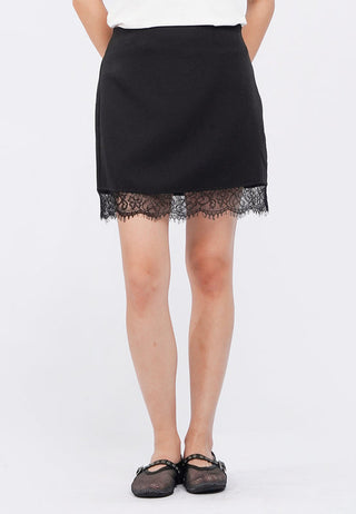 Lace Trim Mini Skirt