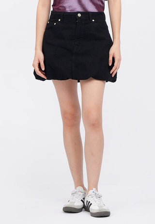 Bubble Hem Denim Mini Skirt