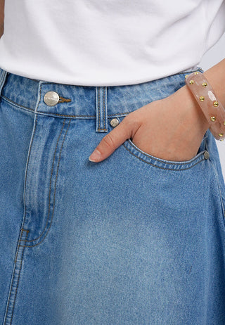 Flared Denim Mini Skirt