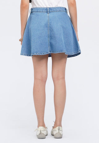 Flared Denim Mini Skirt