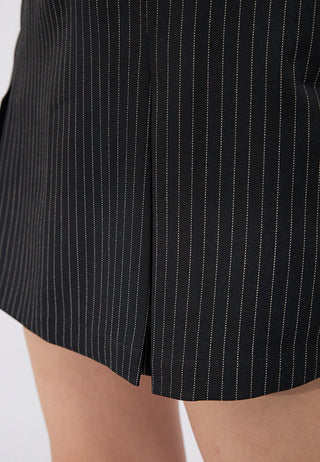 Stripes Mini Skort with Pleats
