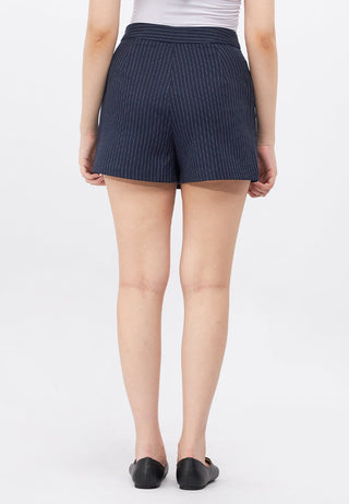 Stripes Mini Skort with Pleats
