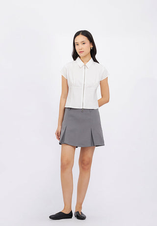 Pleat Details Mini Skort