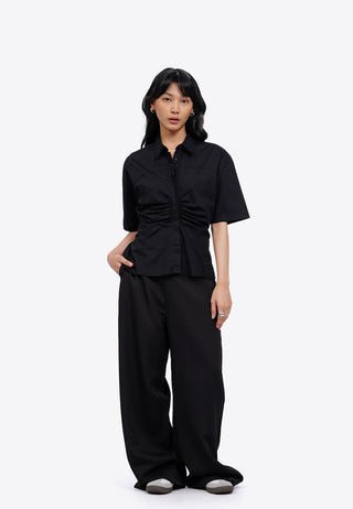 Front Ruched Short Sleeve Shirt