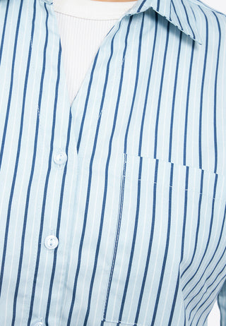 Stripes V-Neck Drop Shoulder Shirt