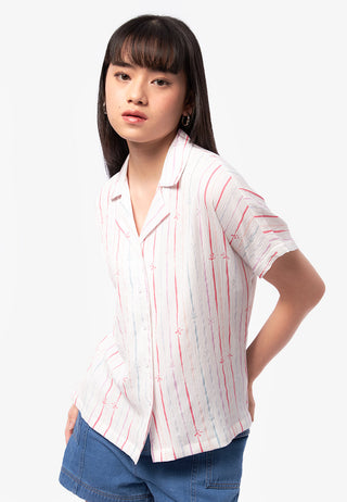 Printed Notch Collar Shirt