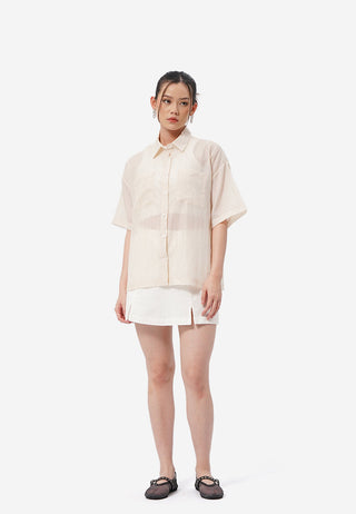 Short Sleeve Organze Blouse