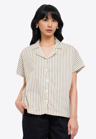 Short Sleeve Stripes Blouse