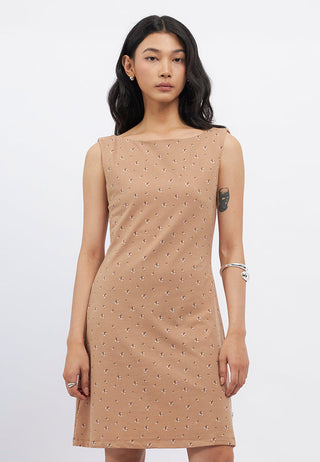 Boat Neck Sleeveless Mini Dress