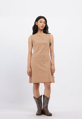 Boat Neck Sleeveless Mini Dress