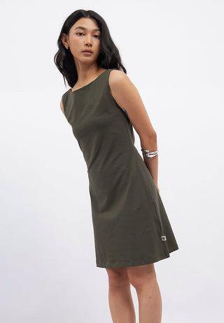 Boat Neck Sleeveless Mini Dress