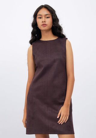 Sleeveless Suede Mini Dress