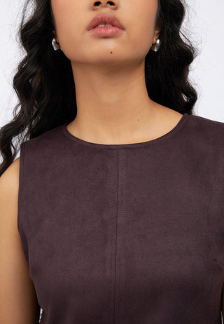 Sleeveless Suede Mini Dress