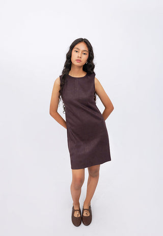 Sleeveless Suede Mini Dress