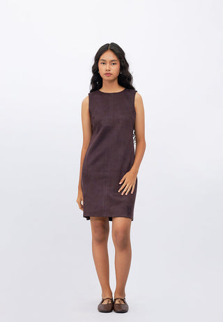 Sleeveless Suede Mini Dress