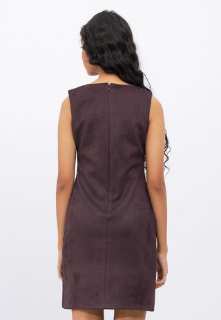 Sleeveless Suede Mini Dress