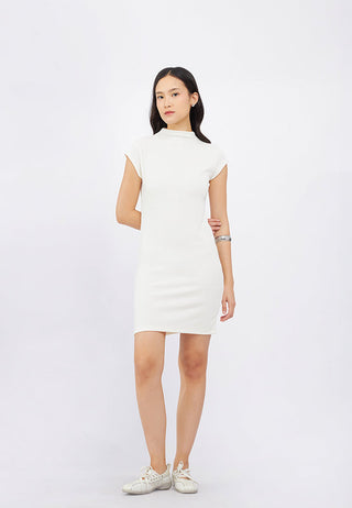 High Neck Short Sleeve Mini Dress