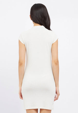 High Neck Short Sleeve Mini Dress