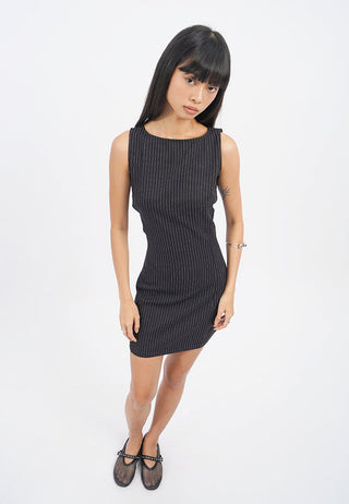 Pinstripes Sleeveless Mini Dress