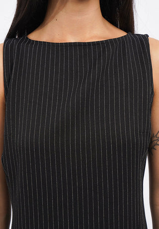 Pinstripes Sleeveless Mini Dress