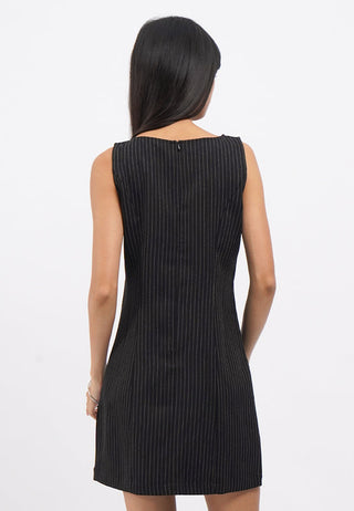 Pinstripes Sleeveless Mini Dress